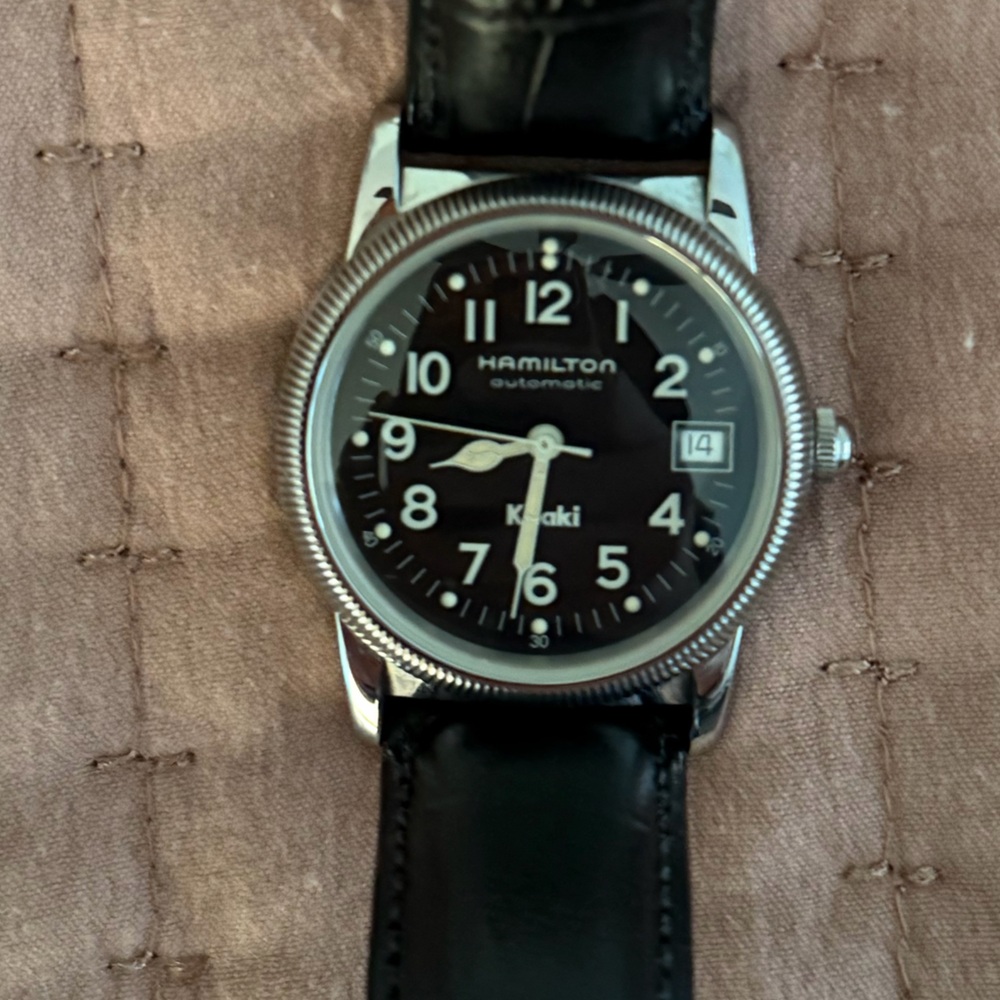 HAMILTON Khaki Automatic 8753 Men's Black Swiss Analog 35mm SS Not Original Box - Picture 2 of 16